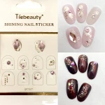 Rhinestone and 3D gold Nail art sticker crystal nail decal bling nail decal