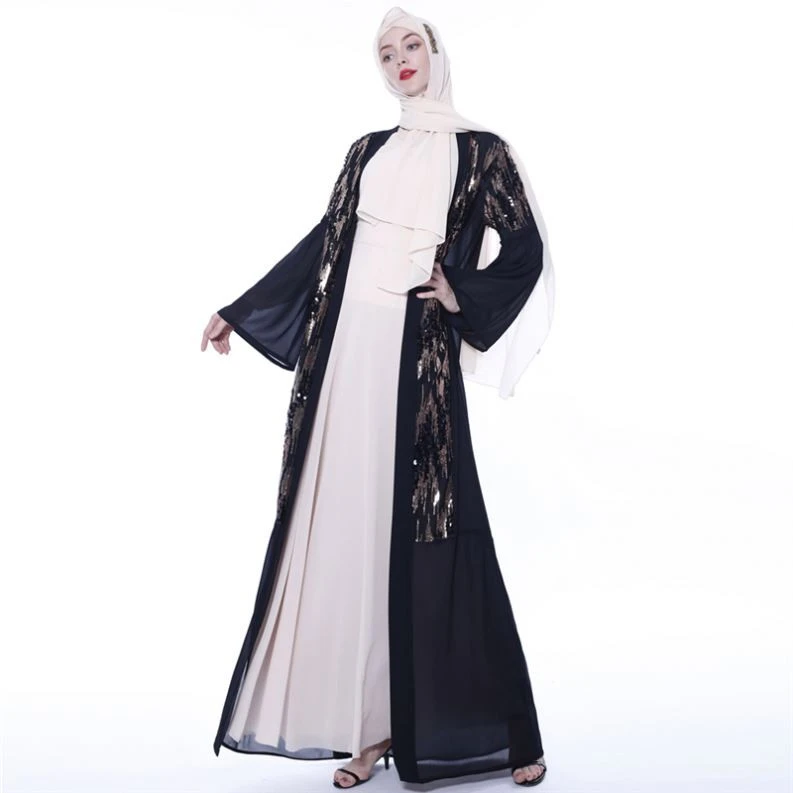 Robes Ouvertes Vetements Islamiques Popular High Quality Muslim And Pants Solid Color Dubai Ladies Dress Turkey Abaya Set
