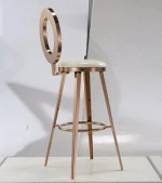 rose gold stainless steel white PU high bar chairs
