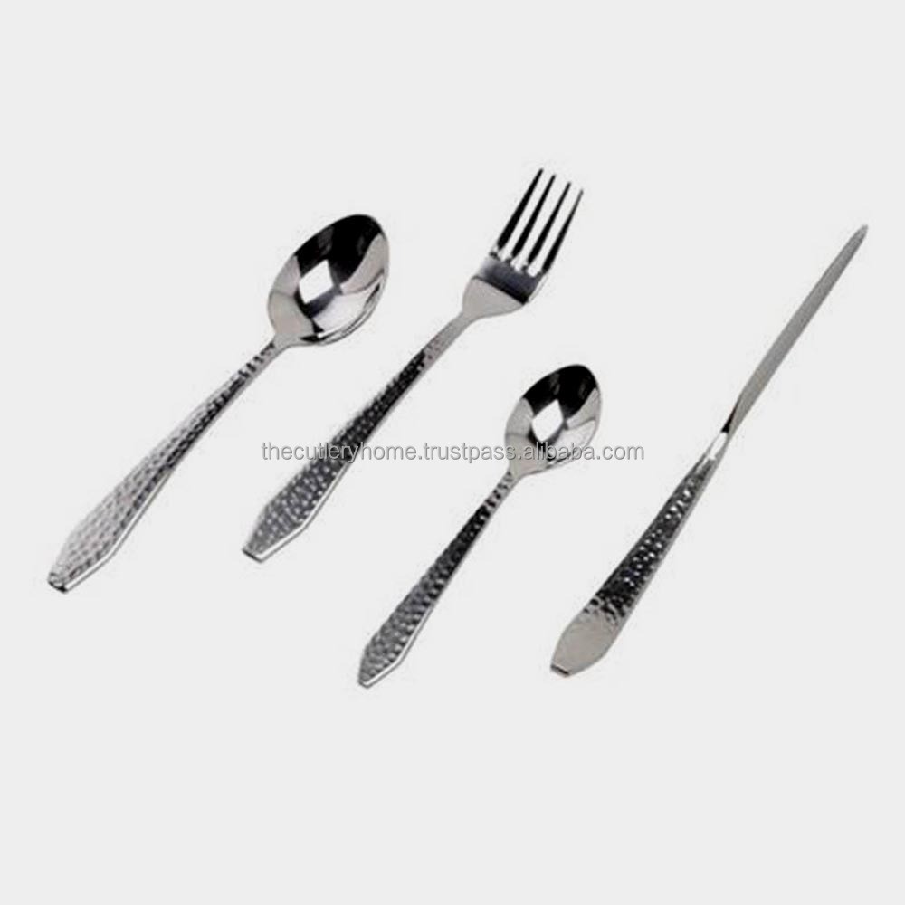 Round Plain Stainless Steel Little Round Bar Joined Handle Cutlery Set royal stainless steel cutlery set