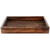 Rustic style wooden lath breakfast dish tray rectangular display stand wood storage crate