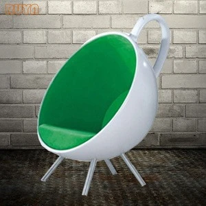 RUYA Fiberglass welcome unusual design furniture teacup coffeecup shape chair for restaurant decorating
