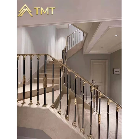 Safety stainless steel handrail antique indoor stair railings cheap stainless steel balustrade prefab metal stair railing
