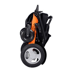 Safty and portable folding wheelchair 12.5 inch tire auto folding two batteries