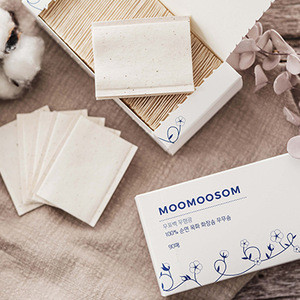 [SalTherapy] MOOMOOSOM l 100% Pure Cotton pad (90 count) l Unbleached, Non-Fluorescent l Hypoallergenic, Lint-Free