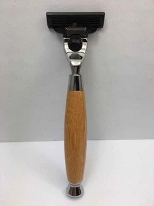 Several selections high quality cheap bamboo handle shaving triple blade razor