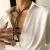 Import SHIXIN  Cool Black-Gold Chain Necklace Retro Coin Portrait Embossed Necklace Korean Velvet Y Necklaces for Women from China