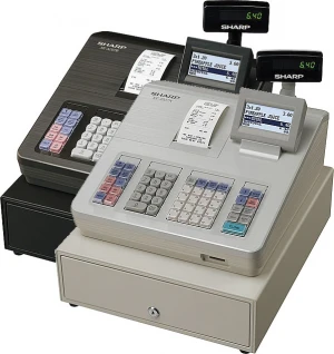 Shop cash register and catering cash register - Sharp XE-A207B - clear and large - black