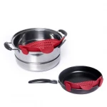 Silicone Pot Colanders Pan Strainer Snap Strain Clip on Pasta Food Draining Excess Liquid Kitchen Accessories Tool