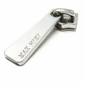 Silver Custom Logo Metal Bags Accessories Zipper Puller