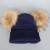 Import Solid color winter hats ribbed style knitted hats real fur pompon hat beanies from China