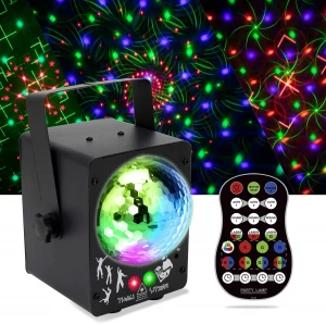 Sound Activated Remote Control  Mini Flash Strobe lamp DJ Disco Lights Projector Party Lighting  Stage Laser Light