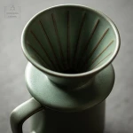 Spot ceramic hand coffee filter cup single hole V60 American matte grey coffee drip filter drip filter cup