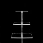 Square Acrylic Dessert Tower Holder 3 Tiers Acrylic Cupcake Stand