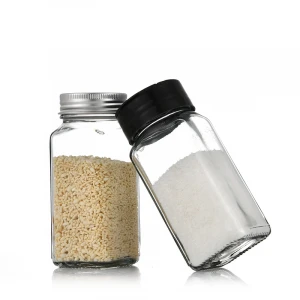 Square glass Spice Herbs Powders Jars Bottles Containers shaker packaging spice bottles 100ml