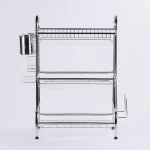 Stainless Steel 3 Tier Rack Holder Kitchen Counter Top Large Storage Dish Drainer Shelf