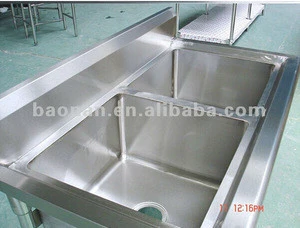Stainless Steel Commercial Double-bowls Kitchen Washing Sink