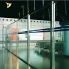 stainless steel indoor wall glass partition system workstation in airport