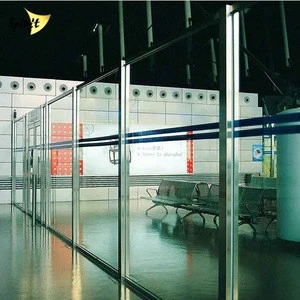 stainless steel indoor wall glass partition system workstation in airport