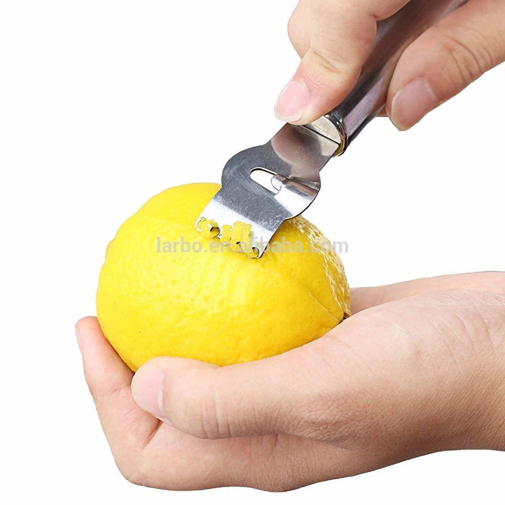 Stainless Steel Lemon Zester Grater with Channel Knife and Hanging Loop