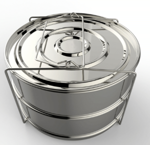 stainless steel stackable steamer insert pan for pressure cooker
