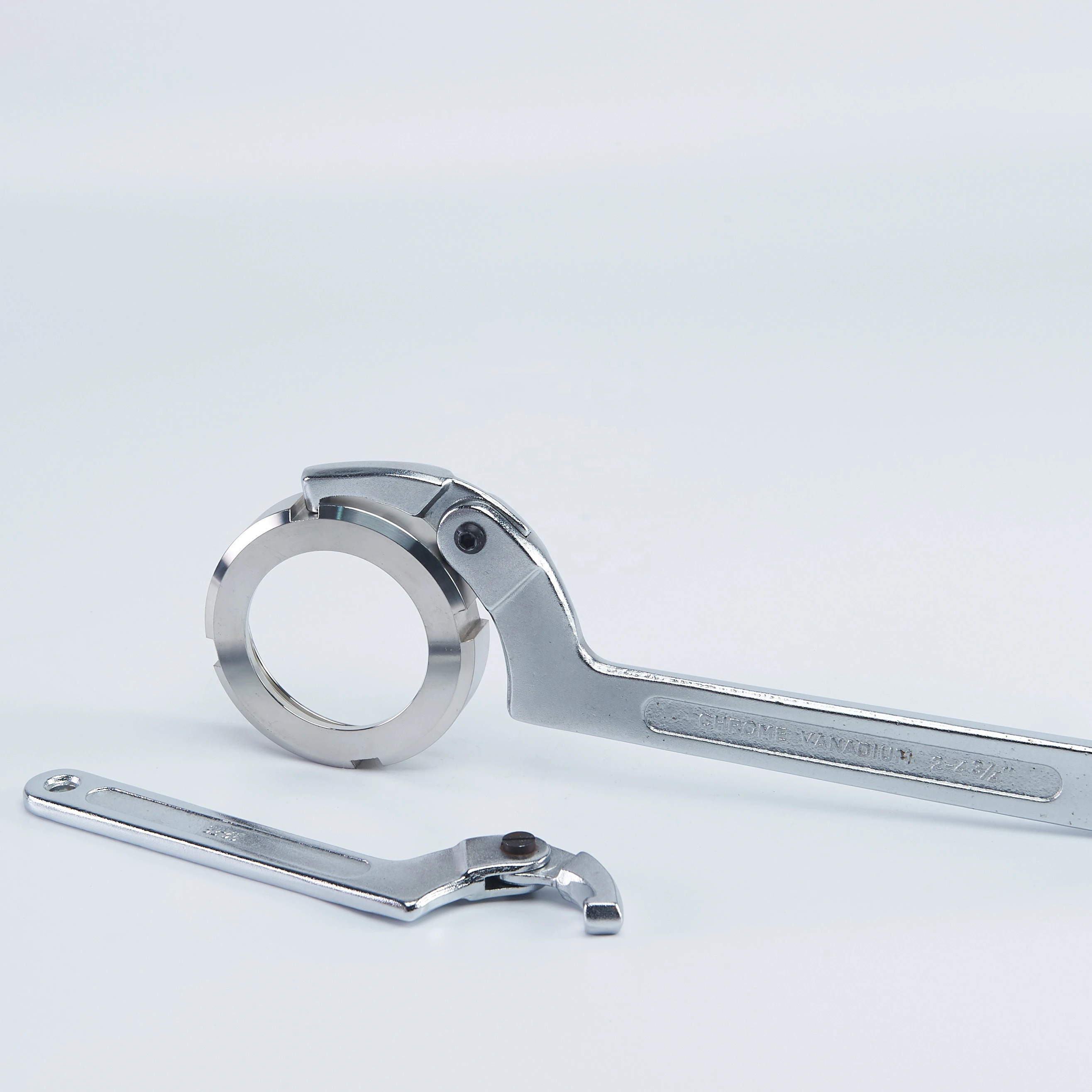 Stainless Steel/Chrome-Vanadium Steel Adjustable C-Hook Spanner,Union Wrench