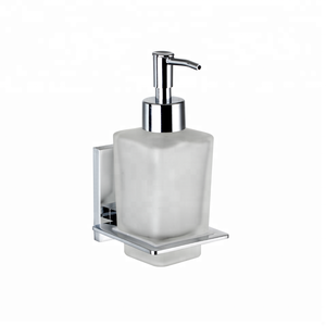 Stocked Modern Bath Hardware Set Sanitary Wall Mounted Zinc Alloy Chrome Foam Liquid Hand Soap Dispenser Glass 59065B