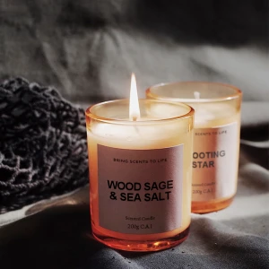 SUNSET Wood Sage & Sea Salt 220g High Quality Customize Logo Soy Wax Fragrance Candle Scented Candle