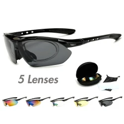 Superhot Eyewear 11155 Outdoor Sports Glasses with 5 Lenses Mens Cycling Sunglasses