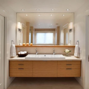 Superior quality maple veneer toilet bathroom sink storage cabinet