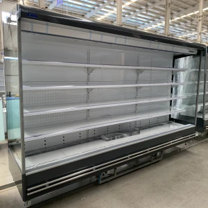 supermarket fruit vegetable display open refrigerator commercial fridge showcase chillerfreezer