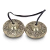 Tingsha Tibetan Bell Chimes Buddhist Lucky 8 Symbols Medium 6cm approx.