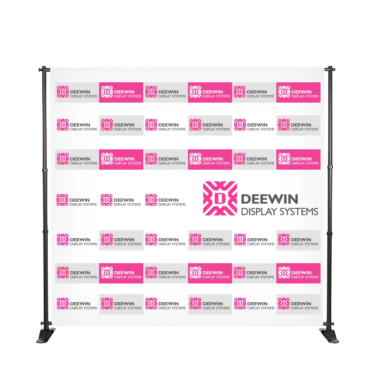 Trade show display custom logo print step and repeat expanding telescopic backdrop stand adjustable