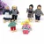 Import Traditional Action Figure Set Primitive Happy Wooden Doll Family of 7 People With Yarn Hair Doll House Accessories from China