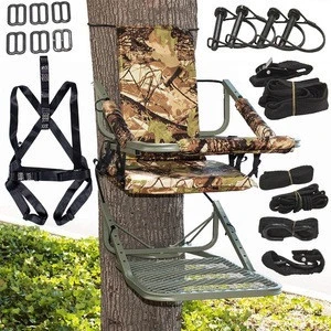 Tree Stand Climber Climbing Hunting Deer Bow Game Hunt Portable W/ Back Harness