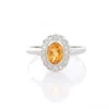 Trendy Natural Citrine Oval shape with Diamond 14K Solid Yellow gold Ring