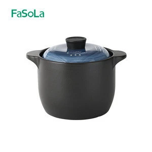 two handle 4L Ceramic Casserole  with lid heat resistant ceramic color enamel casserole Healthy Soup Pot
