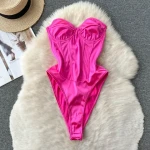 ueteey summer ladies  satin strapless wrapped chest jumpsuit 2024  fashion back hollow tie high fork korean jumpsuit