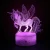 Import Unicorn design 3d visual acrylic colour changing remote control led night light from China