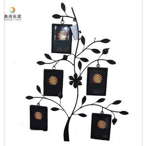 Unique design wall decoration picture frame black metal family tree photo frames