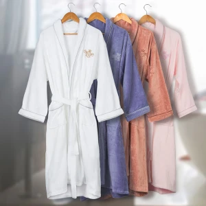 Unisex luxury 100% cotton woven 5 star hotel four seasons cutpile bathrobe,robes,pyjamas,sleepwear,bath robes with belt