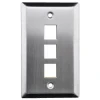 US Type  stainless steel  A/V Keystone jack  wall plate face plate  Stainless steel American Keystone 3 port panel