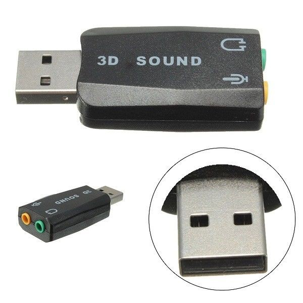 USB 2.0 to 3.5mm mic headphone Jack Stereo Headset 3D Sound Card Audio Adapter 5.1