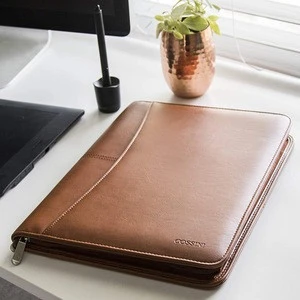 Vegan Leather Binder Business Folder Resume Document Organizer Including Legal Size Notebook With Zipper