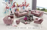 Vintage Luxury Chesterfield Velvet Button Tufted 3 Seat Sofa For Living Room