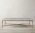 Import Vintage natural marble top metal brass gold coffee table white from China
