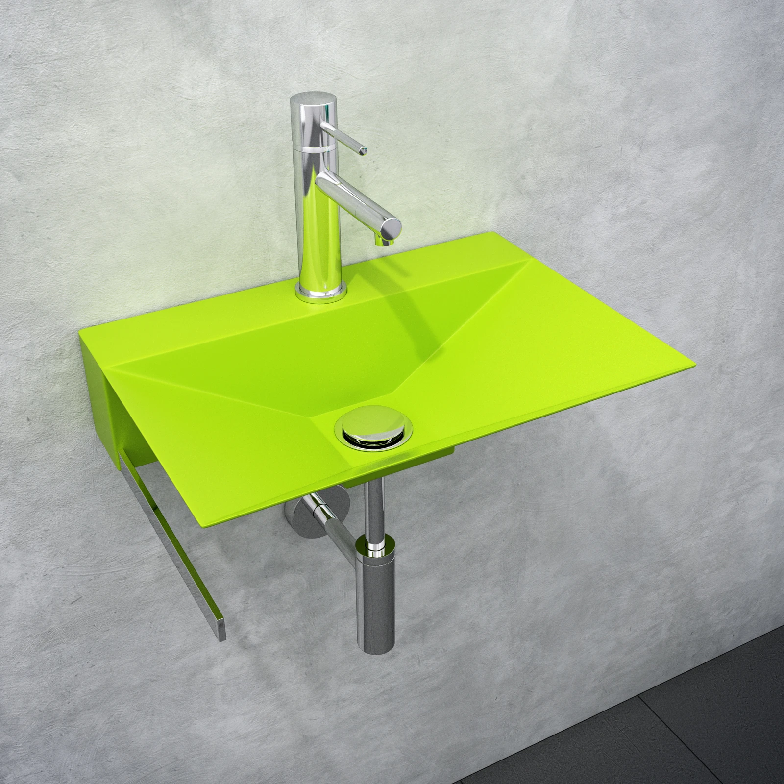 Wash Basin | Wall Hung Bathroom Vanity Sink , Stainless Steel , Made in Italy , Minimal (40) different colors available