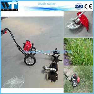 Wheeled gasoline grass trimmer /hand push brush cutter with lowest price