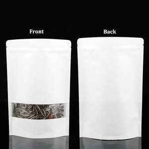 Buy White Doypack Stand Up Pouch Ziplock Kraft Paper Bags With Clear ...
