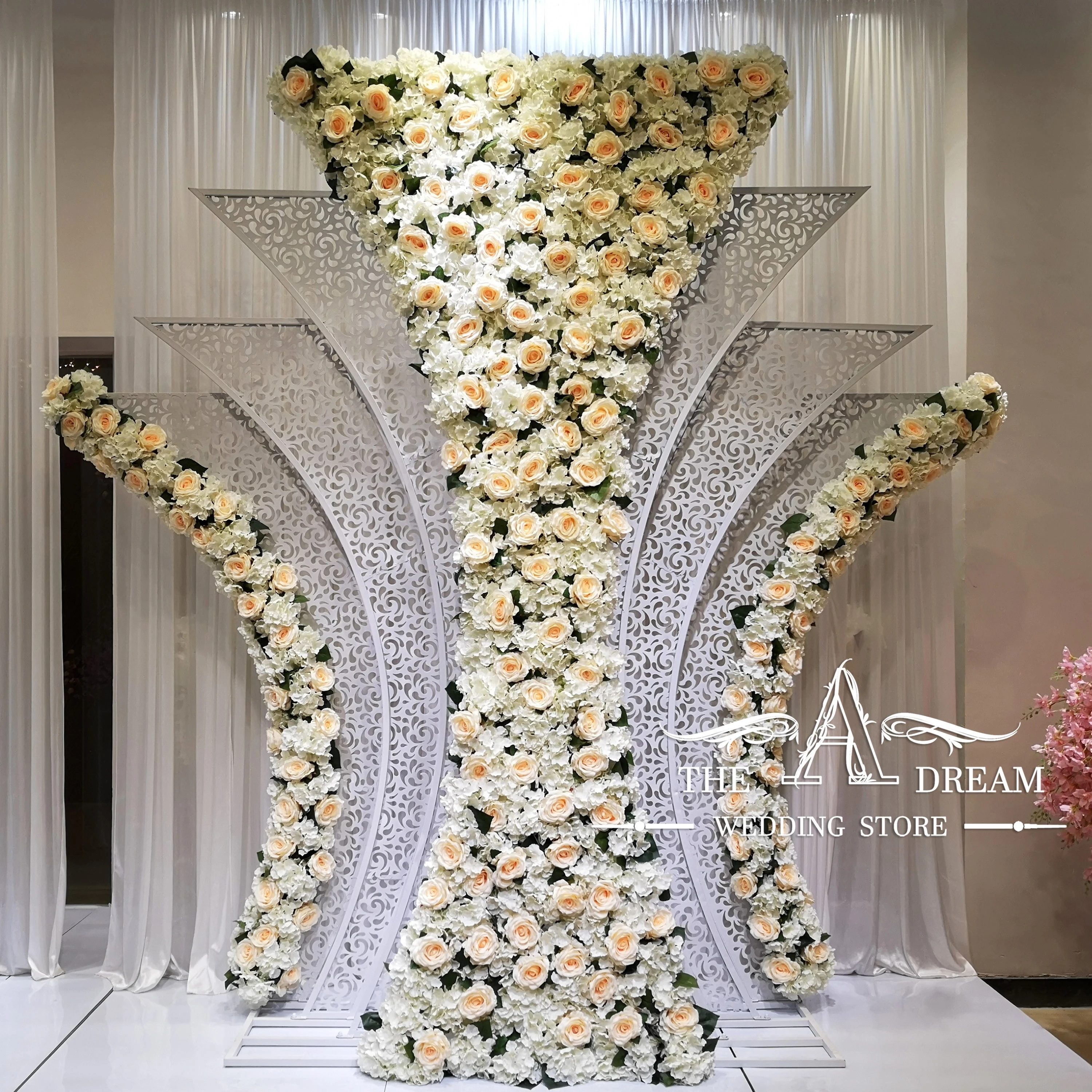 White Metal Backdrop Trending Wedding Backdrop New Wedding Decoration  For Event Stage From The A Dream Wedding Store